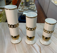 Load image into Gallery viewer, Flower vase and Candle holder set (Gold)
