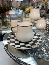 Load image into Gallery viewer, Checkered Saucers /Coffee Cup set (6)
