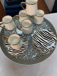 Zebra saucer Coffee Cup set (6)
