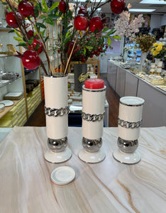 Flower Vase and Candle Holder set(Silver)