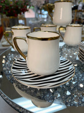 Load image into Gallery viewer, Zebra saucer Coffee Cup set (6)
