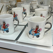 Load image into Gallery viewer, Girl on Bike Coffee Cup set (6)

