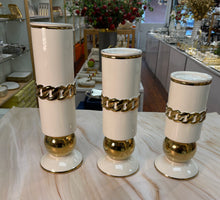 Load image into Gallery viewer, Flower vase and Candle holder set (Gold)
