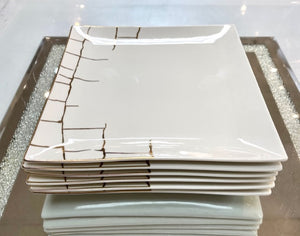 DinnerPlates Set(6 pc) 10 " Square New Design (Porcelain)