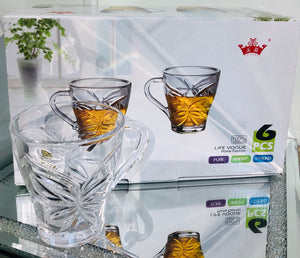 Glass Tea Cup Set of 6 (G2)
