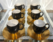 Load image into Gallery viewer, High Quality Coffee Cup Set (Black /Gold)
