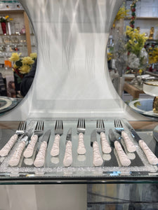 Ceramic Handle Cutlery Set ( 12 pieces set )
