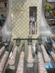 Ceramic Handle Cutlery Set ( 12 pieces set )