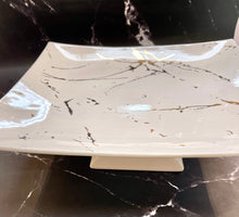 Load image into Gallery viewer, Fruit Bowl / Cake Stand (12&quot;,H 4&quot;) Marble Design
