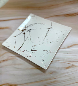 Porcelain Square Platter 12" Marble Design