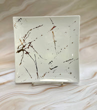 Load image into Gallery viewer, Porcelain Square Platter 12&quot; Marble Design

