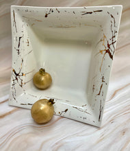 Load image into Gallery viewer, Square  Fruit Bowl (10&quot;,H 4&quot;) Marble Design
