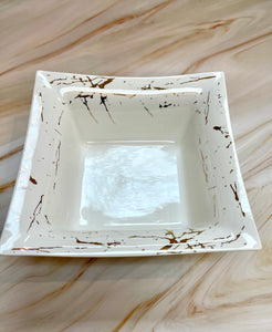 Square  Fruit Bowl (10",H 4") Marble Design