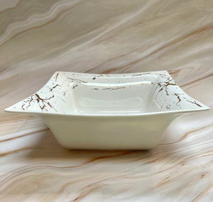 Square  Fruit Bowl (10",H 4") Marble Design