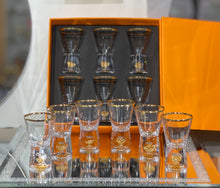 Load image into Gallery viewer, Shot Glasses Set of 6 Gold Crystal (C)
