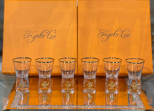 Load image into Gallery viewer, Shot Glasses Set of 6 Gold Crystal (C)

