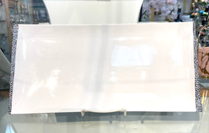 Porcelain Rectangle Platter (16".8") White/Silver