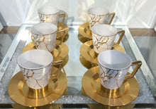 Load image into Gallery viewer, High Quality Coffee Cup Set (White /Gold)

