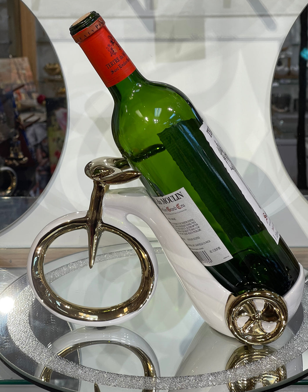 Decorative Gold Wine Bottle Holder (G)
