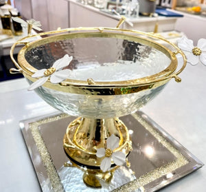 Fruit Bowl Glass/ Metal