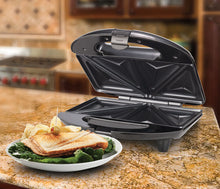 Load image into Gallery viewer, Non-Stick Compact Dual Sandwich Maker, Black
