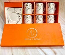 Load image into Gallery viewer, Porcelain Coffee Cup Set (6 sets) Marble Design (145ml)(C1)
