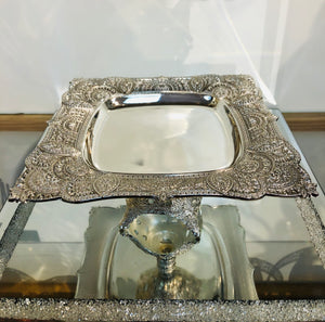 Elegant Silver Plated   Tray-  7".7"